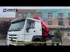 공장 가격 Sinotruk HOWO 6x4 트랙터 트럭 10톤 접는 크레인