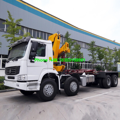 10T 6500mm 화물 상자 Sinotruk Howo7 트럭에 의하여 거치되는 기중기