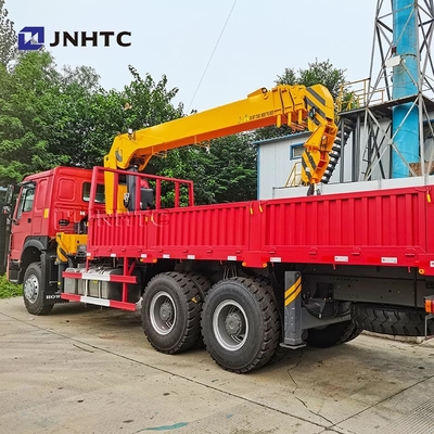 HOWO 트레이트 팔 크레인 트럭 6X4 10 바퀴 340hp 10톤 크레인 화물 트럭