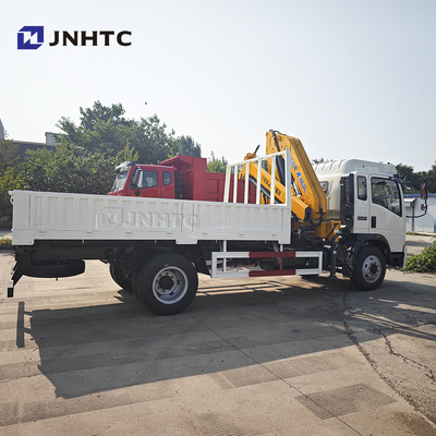 HOWO 화물 운반 크레인 트럭 290HP 벨트 사다리 5톤 철도판 평면판 화물 트럭