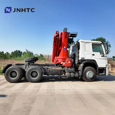 공장 가격 Sinotruk HOWO 6x4 트랙터 트럭 10톤 접는 크레인