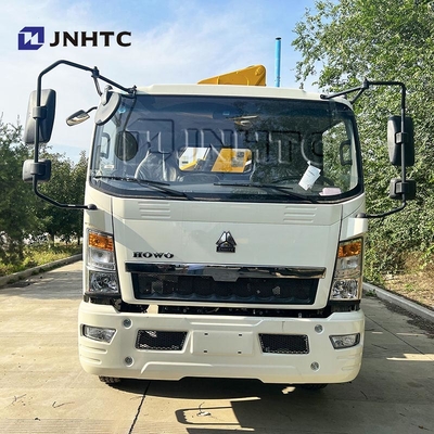 HOWO 화물 화물 트럭 장착 크레인 트럭 290HP 5톤 철도 평면판 화물 트럭