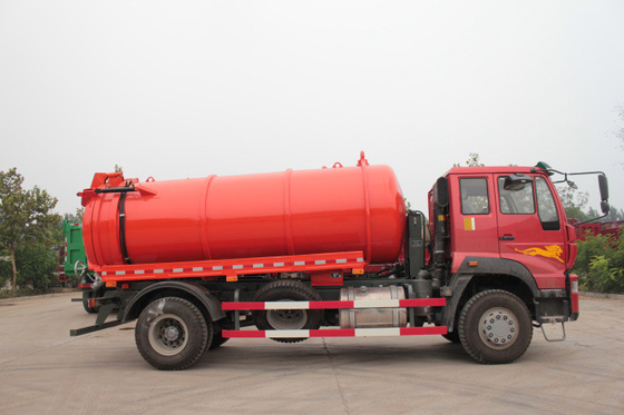 유로 II 6m3 290hp Howo 하수 오물 흡입 트럭 제거 트럭 펌프 속도 500r/최소한도 장수
