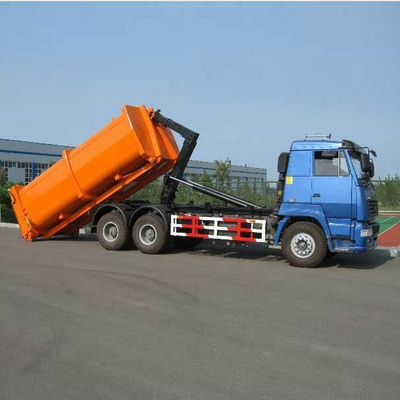HOWO 6X4 포가 이동할 수 있는 쓰레기 수거 트럭 황색 색깔 290/336/371hp