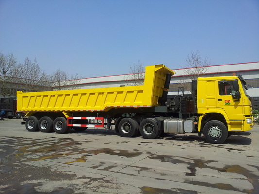 3개의 차축 50 - 70T Sinotruk CIMC 보크사이트 광석 선적을 위한 45cbm 팁 주는 사람 덤프 트럭 트레일러