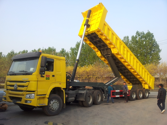3개의 차축 50 - 70T Sinotruk CIMC 보크사이트 광석 선적을 위한 45cbm 팁 주는 사람 덤프 트럭 트레일러