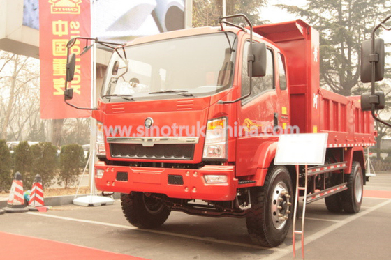 정면 105HP EuroIII를 가진 덤프 트럭 12 톤 HOWO 4×2 빛 의무 6개의 타이어를 들기