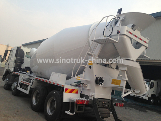 빨간 백색 색깔에 있는 266-371hp Euro2 Euro3 HOWO A7 트럭 구체 믹서 8x4 10cbm