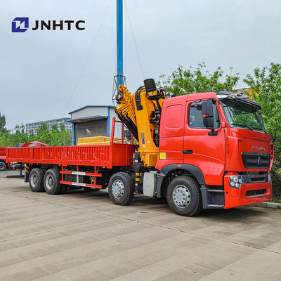 호우 T7H 새 8*4 12바퀴 40톤 380HP 크레인 탑재 최대 16톤 팔 화물 크레인 트럭