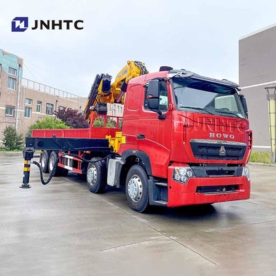 중국 호우 6x4 380hp 접는 팔 크레인 화물 트럭 14/ 16 톤 망원경 붐 장착 크레인 좋은 가격