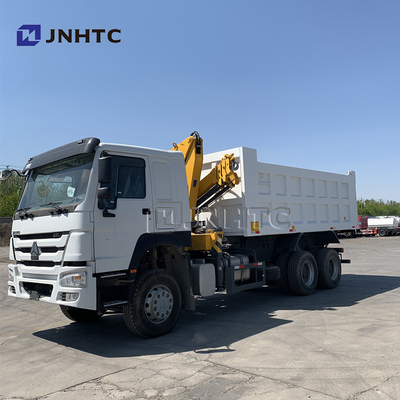 Sinotruk Howo 6x4 371마력 크레인 덤프 트럭 10톤 싱가포르 트럭 장착 텔레스코픽 붐 크레인