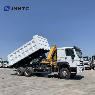 Sinotruk Howo 6x4 371마력 크레인 덤프 트럭 10톤 싱가포르 트럭 장착 텔레스코픽 붐 크레인