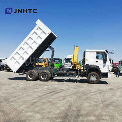 Sinotruk Howo 6x4 371마력 크레인 덤프 트럭 10톤 싱가포르 트럭 장착 텔레스코픽 붐 크레인