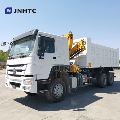 Sinotruk Howo 6x4 371마력 크레인 덤프 트럭 10톤 싱가포르 트럭 장착 텔레스코픽 붐 크레인