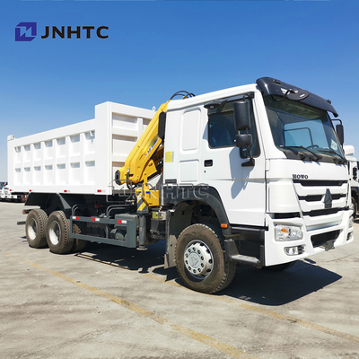 Sinotruk Howo 6x4 371마력 크레인 덤프 트럭 10톤 싱가포르 트럭 장착 텔레스코픽 붐 크레인