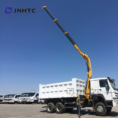 Sinotruk Howo 6x4 371마력 크레인 덤프 트럭 10톤 싱가포르 트럭 장착 텔레스코픽 붐 크레인