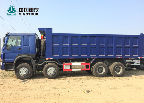 유로 2 371HP 무거운 짐 트럭 8x4 12 타이어 정면 드는 HOWO 팁 주는 사람 트럭
