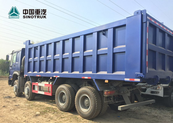 유로 2 371HP 무거운 짐 트럭 8x4 12 타이어 정면 드는 HOWO 팁 주는 사람 트럭