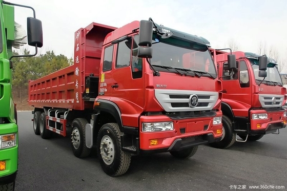 55 톤을 위한 빨간색 HF12 정면 차축에 있는 SINOTRUK SWZ 8x4 모래 팁 주는 사람 트럭 스페셜