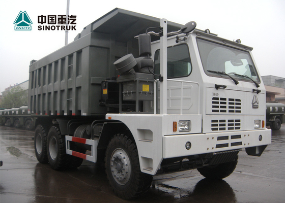 백색 Heavy-duty 6x4 광업 임금 덤프 트럭 70T 탑재량 특별한 디자인