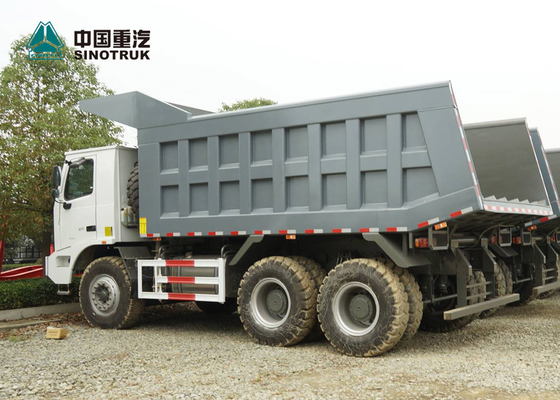 백색 Heavy-duty 6x4 광업 임금 덤프 트럭 70T 탑재량 특별한 디자인