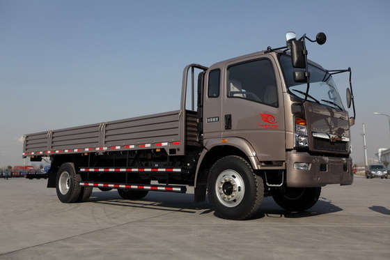 HOWO 4x2 빛 의무 상업적인 트럭은 저장 브라운 색깔 160hp 8.2t 뒤 축에 연료를 공급합니다