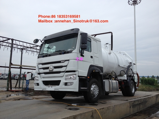 SINOTRUK HOWO 하수 오물 흡입 트럭 10000L-15000L 4X2 6는 액체 폐기물 트럭을 선회합니다