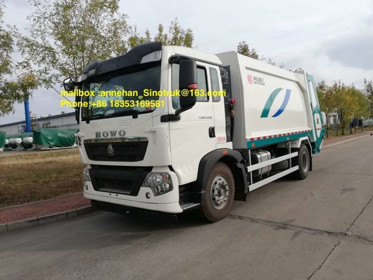 4x2 12m3 Sinotruk Howo7 쓰레기 수거 트럭 290hp 336hp 왼손 드라이브 Euro2
