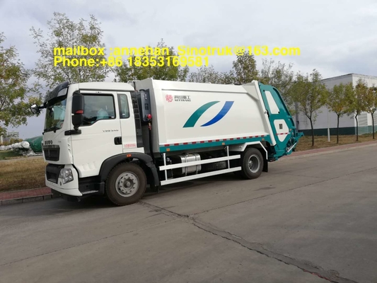 4x2 12m3 Sinotruk Howo7 쓰레기 수거 트럭 290hp 336hp 왼손 드라이브 Euro2