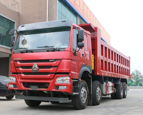빨간색에 있는 촉진을 위한 재고 Howo 371hp 8x4 덤프 트럭