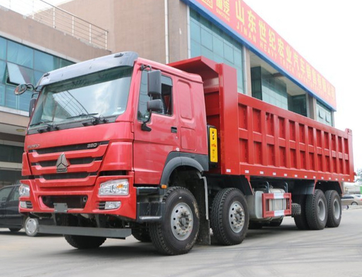 빨간색에 있는 촉진을 위한 재고 Howo 371hp 8x4 덤프 트럭
