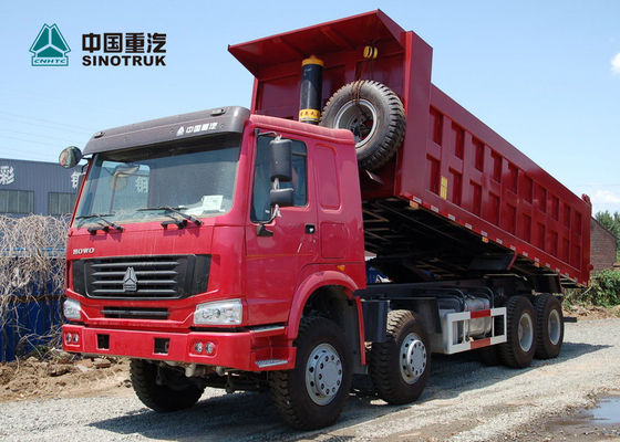 재고 SINOTRUK HOWO 광업 덤프 트럭 371hp 8x4 26CBM HYVA 드는 실린더
