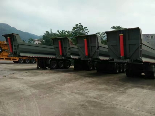 옆 감시 및 전기 오프닝 톱 커버를 가진 반 Sinotruk Howo 40-60t 하치장 트레일러