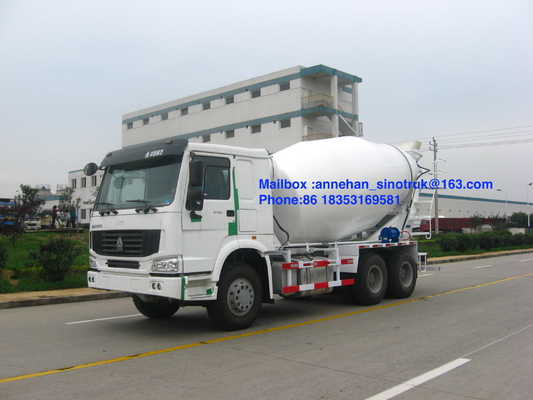 336hp Sinotruk Howo7 10m3 8m3 구체 믹서 탱크 6x4 Lhd 백색 색깔