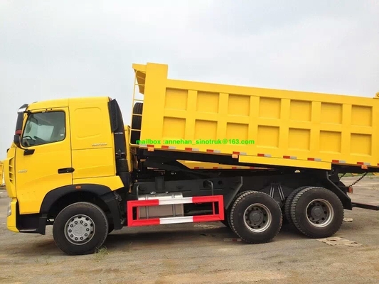 40-50t 짐을 위한 6x4 A7 Sinotruk 10 바퀴 덤프 트럭 20m3 정면 드는 U 유형 Conatiner