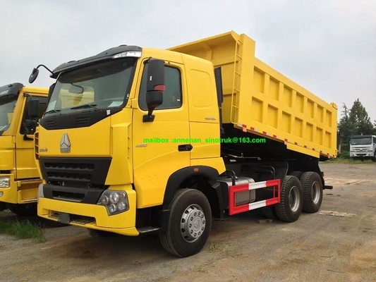 40-50t 짐을 위한 6x4 A7 Sinotruk 10 바퀴 덤프 트럭 20m3 정면 드는 U 유형 Conatiner