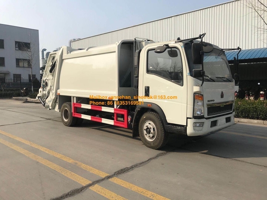 Sinotruk Howo7 8M3-10M3의 4x2 6 타이어 압축기 쓰레기 수거차
