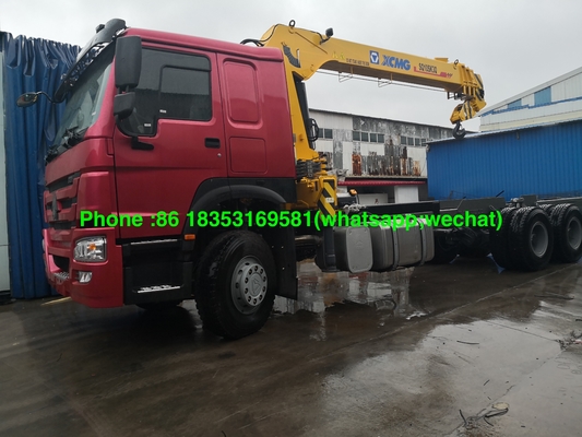 Sinotruk Xcmg 10T Stright 팔 트럭은 7000MM 화물 상자 Euro2 LHD를 가진 기중기를 거치했습니다