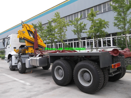 10T 6500mm 화물 상자 Sinotruk Howo7 트럭에 의하여 거치되는 기중기