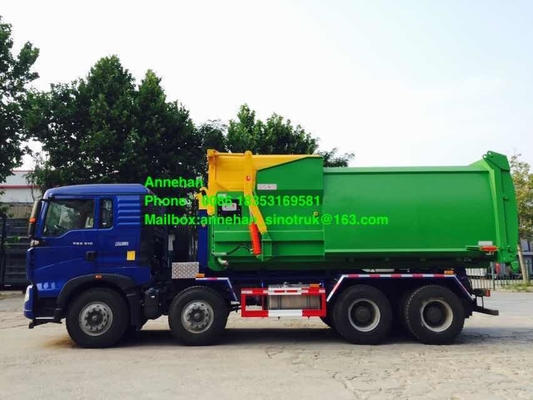 걸이 팔 Sinotruk Howo7 6x4 Euro2 쓰레기 쓰레기 압축 분쇄기 트럭