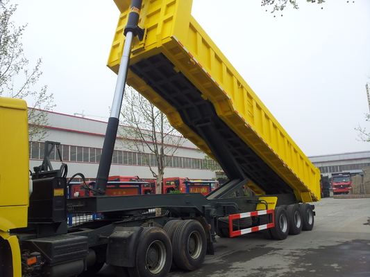 50 - 70T Sinotruk CIMC 보크사이트 광석 선적을 위한 45cbm 팁 주는 사람 덤프 트럭 트레일러