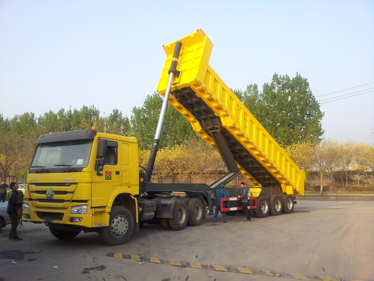 50 - 70T Sinotruk CIMC 보크사이트 광석 선적을 위한 45cbm 팁 주는 사람 덤프 트럭 트레일러