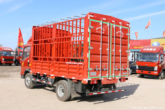 빨간색과 12대 톤 6 Wheeler 화물 트럭 시노트루크 HOWO 경량 트럭