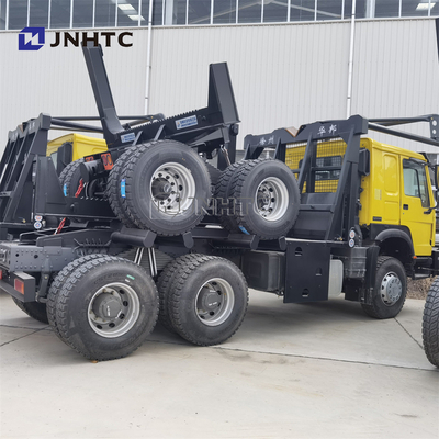 6x4 원동력 트럭 디젤 연료 종류를 운반하는 나무로 된 로그